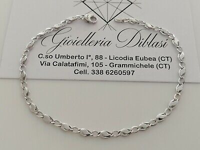 Fope BRACCIALE ORO BIANCO 18 Karati 750% Maglia Simile FOPE Catena Uomo Donna Unisex 