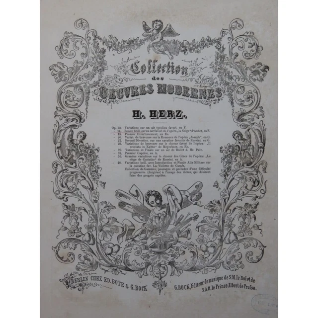 HERZ Henri Rondo Brillant sur La Neige op 14 Piano ca1840
