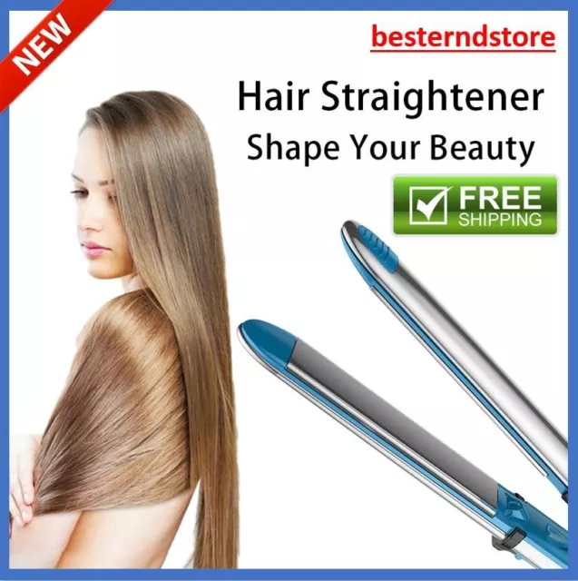 Titanium Flat Iron Hair Straightener Professional Electric Straightening Curls !