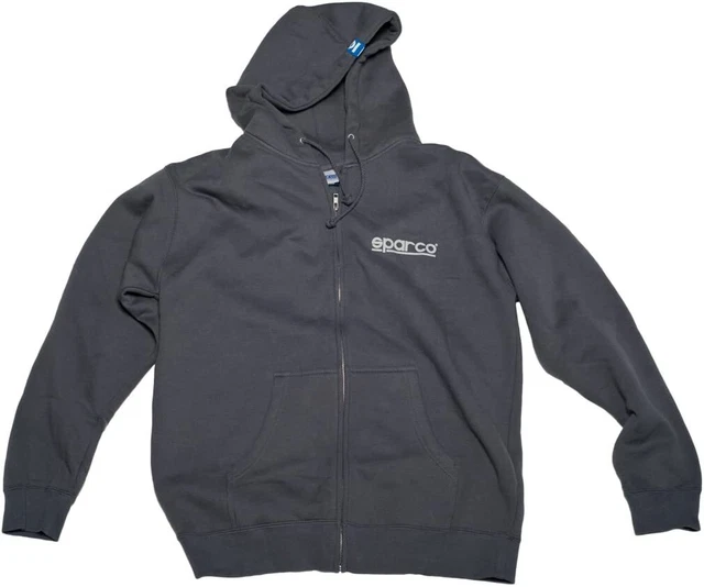 Sparco SP04100GR2M Zip WWW Hoodie Size Medium Grey Sweatshirt