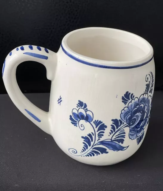 Hand Painted Delft Blue Coffee Mug Vintage Pottery Coffee Cup Holland Windmill