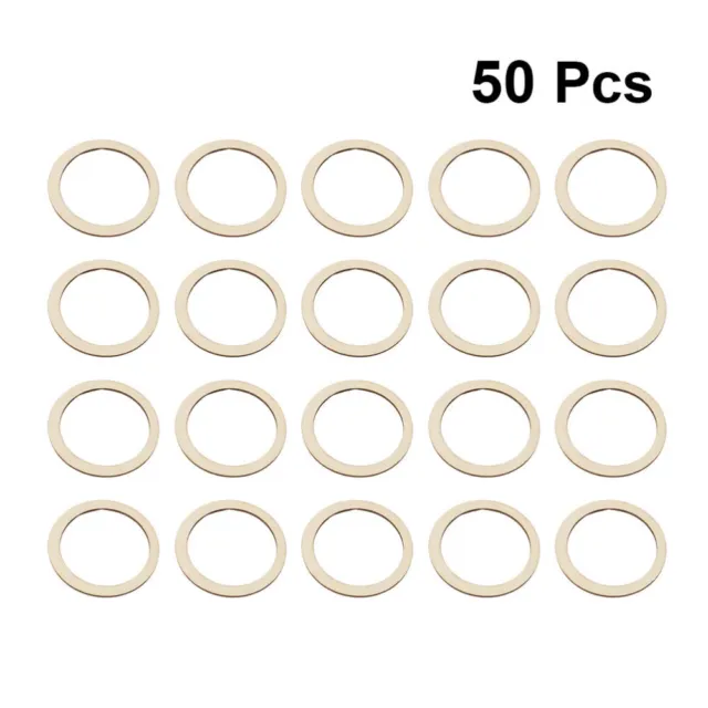 50 Pcs Bamboo DIY Wood Rings Educational Playthings Toy Jewelry Making