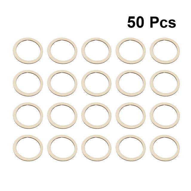 50 Pcs Bamboo DIY Wood Rings Educational Playthings Toy Jewelry Making