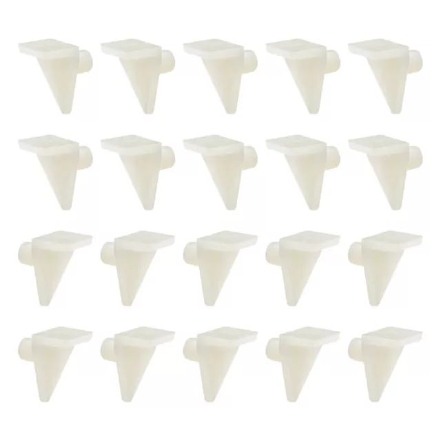 50 Pack Plastic Shelf Support Pegs 0.55"x0.63" for Cabinet Shelves Durable White