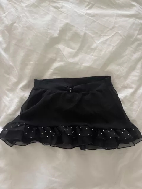 Girls Preowned Bloch Black Frill Sparkly Dance Skirt