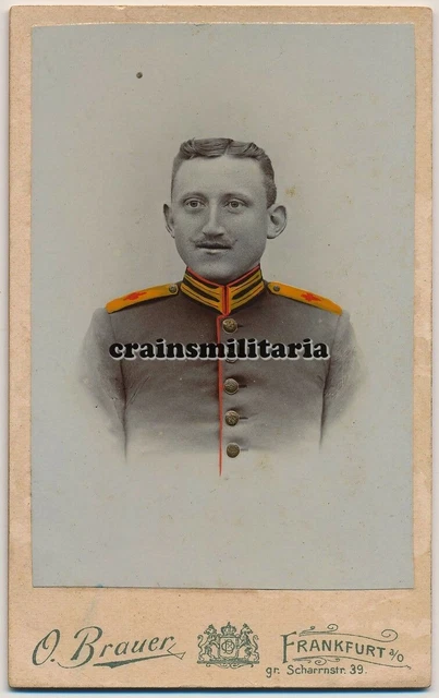 Orig. Foto CDV Farb Portrait Soldat in FRANKFURT AM ODER