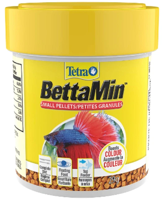 Tetra Betta Small Pellets 1.02 Oz Fish Food With Color Enhancers Bettamin .