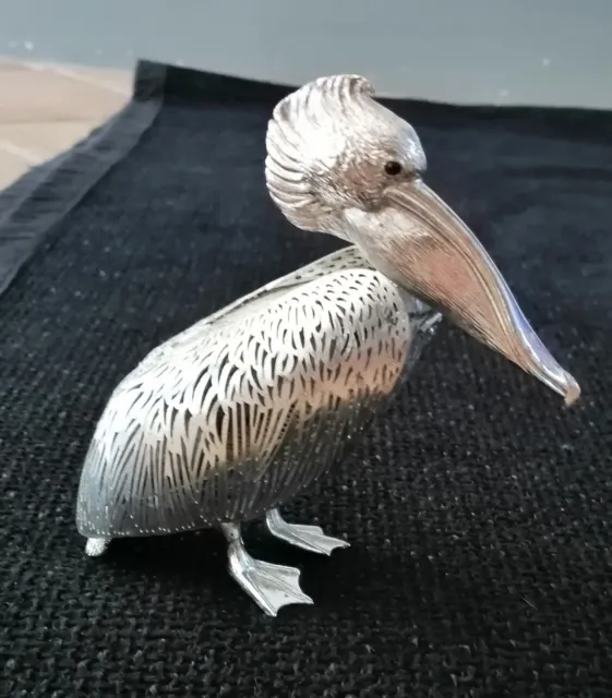 Christofle grande uccello pellicano argento vintage collezione lumiere d'argent