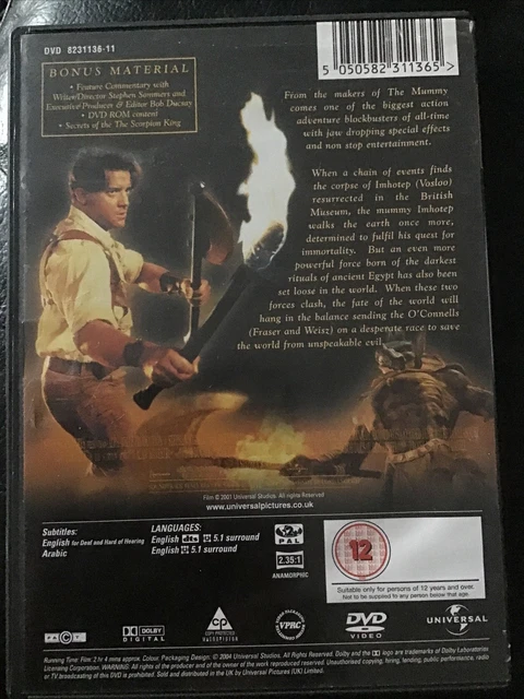 DVD THE MUMMY Returns Brendan Fraser (2004) EUR 2,29 - PicClick FR