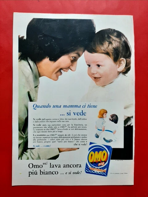 Pubblicità detersivo OMO Anno 1962  + OMAGGIO a scelta
