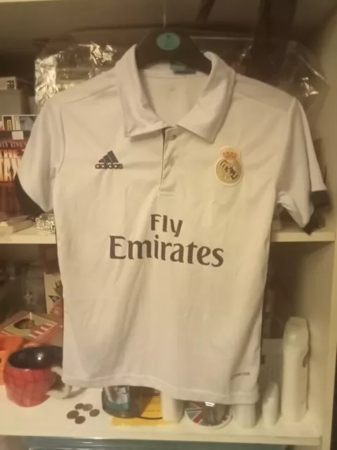 Real Madrid Home Football Shirt Kids Size M 10-12yrs Colour White Adidas