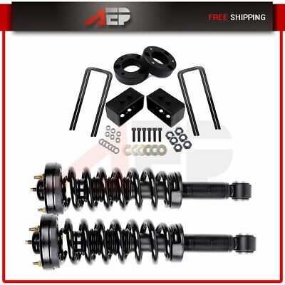 Fits Ford F-150 Front Complete Struts & 2.5" Front 2" Rear Leveling Lift Kit 4WD