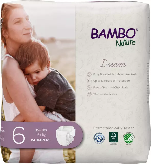 Bambo Nature Premium Eco-Friendly Baby Diapers (SIZES 1 TO 6 AVAILABLE), Size 6,