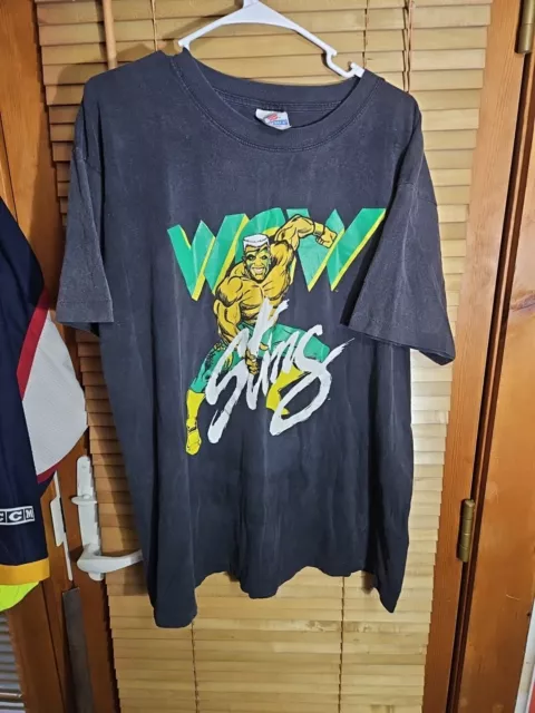 Vintage 90s Wrestling WCW Sting Surfer Comic Tee T Shirt Men's XL Black Faded