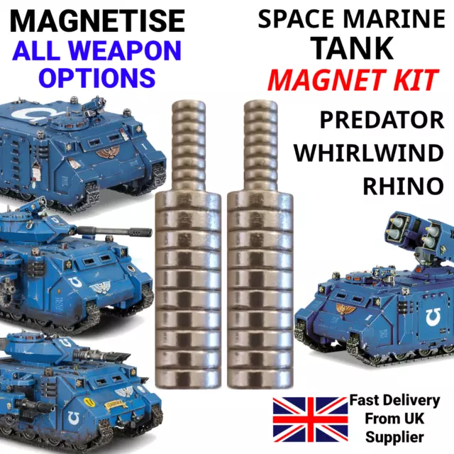 Space Marine Predator Rhino Whirlwind Magnet Kit Magnetise Magnetize Magnetizing