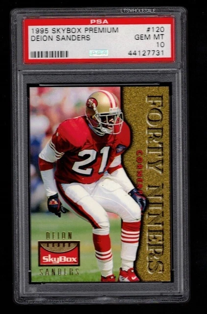 1995 SKYBOX PREMIUM Deion Sanders #120 HOF 49ers PSA 10