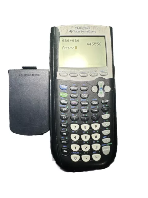 Texas Instruments TI-84 Plus Graphing Calculator w/Cover Black Tested & Working2