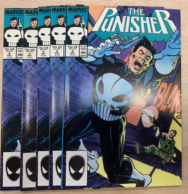 5 LOT THE PUNISHER VOL 2 #4 Microchip (First appearance) (1987) VF-NM