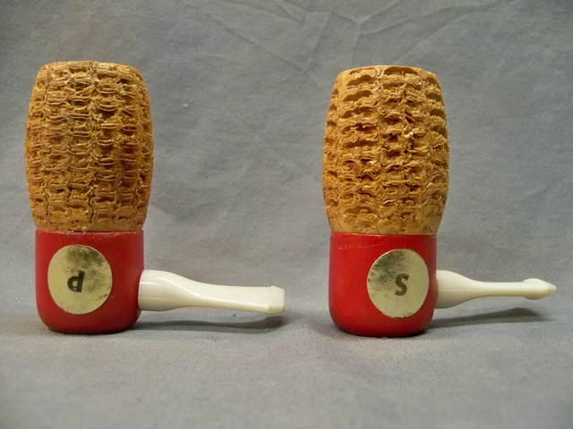 Vintage Corncob Pipe Salt and Pepper Shakers