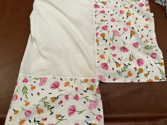 Little Unicorn Berry & Bloom Cotton Muslin Crib Skirt Euc