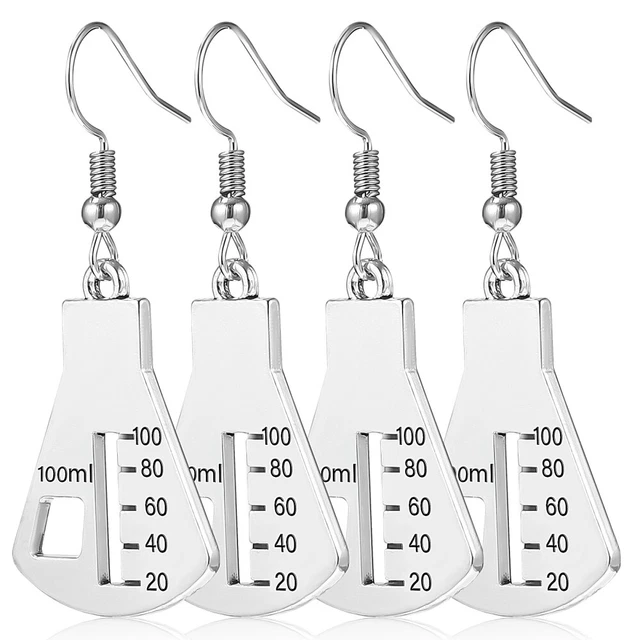 2 Paar Anhänger Ohrringe kreative Erlenmeyer Flask Dangle Chemie Biologie Lehrer