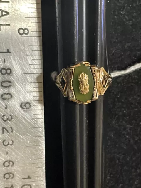 10K Gelbgold 1961 Ankerklasse Ring Größe 7