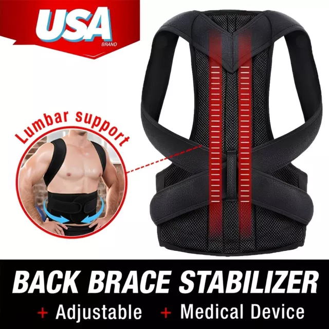 Adjustable Back Support Lumber Belt Brace Work Office Warehouse Gym Home Posture