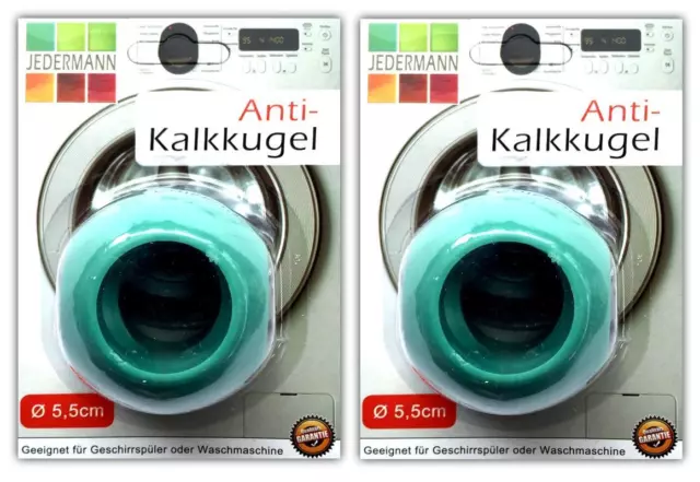 2x Anti Kalk Kugel Magnetisch Ø 5,5cm Waschmaschine Geschirrspüler Antikalk Ball