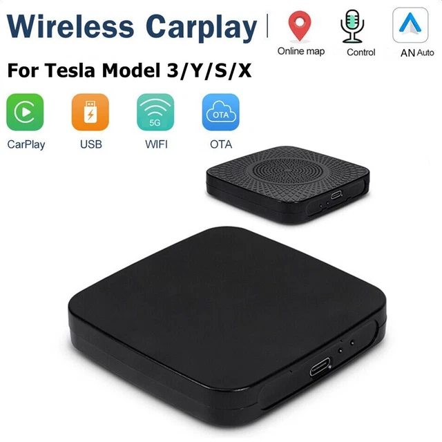 BLACKWIRELESSCARPLAY AI BOX AN Auto Box WiFi Adapter For Tesla Model