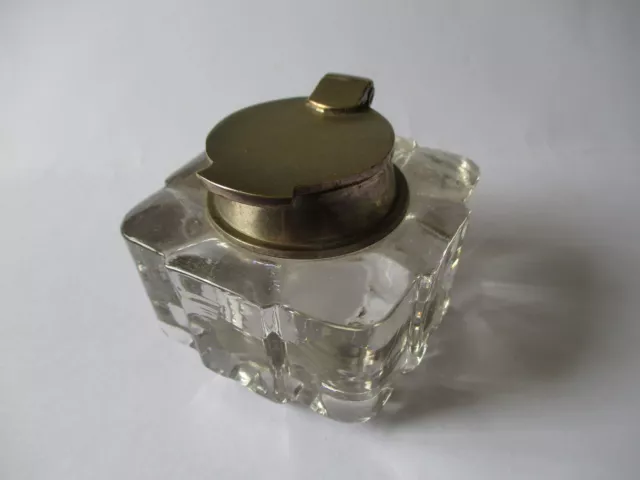 Antique glass inkwell circa early 20th century