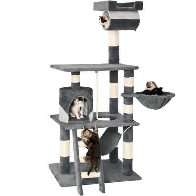 Arbre A Chat Geant Grand Chat Xxl Maine Coon Tower Gris Clair Avec Poteaux Ocm Eur 249 00 Picclick Fr
