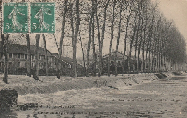 CPA 52 CHAMOUILLEY (Hte Marne) La Marne taking the banks of the canal