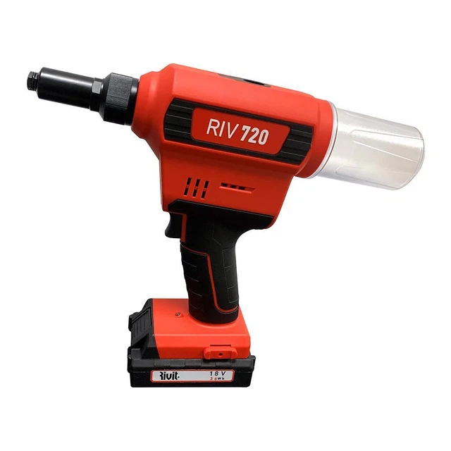 Rivettatrice A Batteria SINGTIP 21V - Con 2 Batterie 2.0Ah, Per Rivetti 2.4-4.8 Mm, Forza 20.000 N, Senza Fili