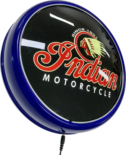 Indian Motorcycle LED Bar Lighting Wall Sign Light Button Blue Easter Gifts