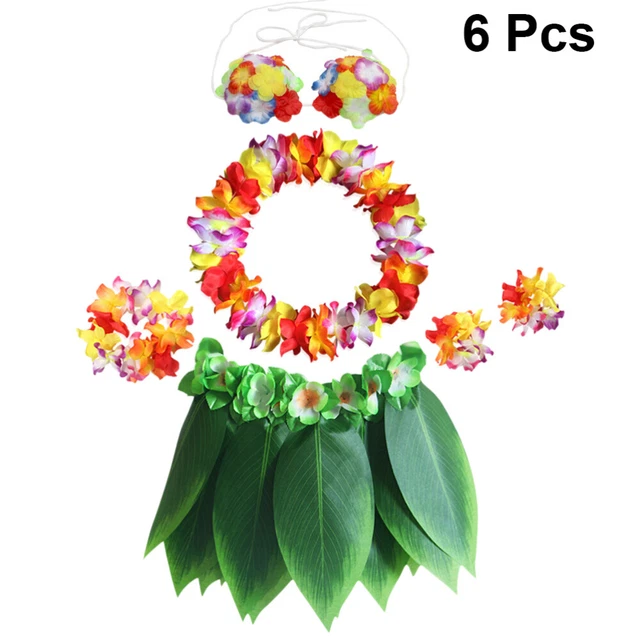 6 Pcs Banquet Leis Hawaïen Vrac Costumes Pour Adultes Kits De Décoration