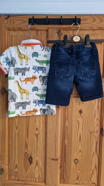 Debenhams tshirt shorts set. Never worn. 2-3 years. Safari theme