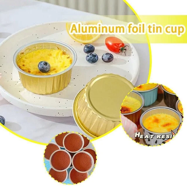 Reusable Pudding Cake Mold Tinfoil Box Aluminum Foil Tin Cup Tray Tinfoil Cups
