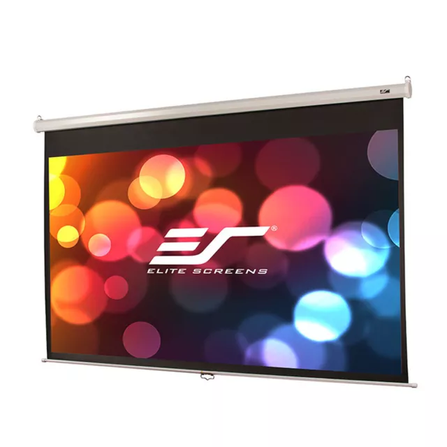 Elite Screens Manual B 80"16:9  Manual Pull Down Projector Screen with AUTO LOCK