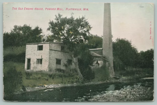 Platteville Wisconsin~Old Engine House~Laflin & Rand? Gun Powder Mill~1907 PC