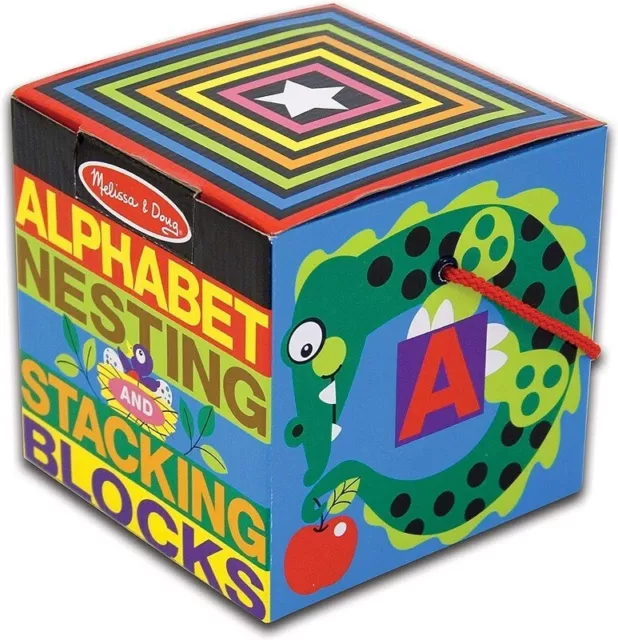 Melissa & Doug Wooden Toy - Alphabet Nesting & Stacking Blocks