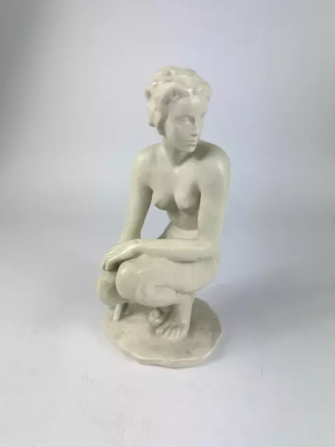 Rosenthal Figur Die Hockende Akt Fritz Klimsch 1960 Frau Skulptur 30cm Porzellan