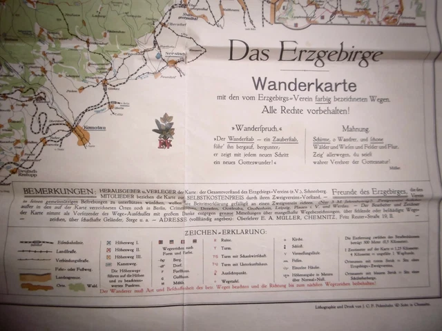 VECCHIA MAPPA/MAPPA ESCURSIONISTICA per i Monti Metalliferi (EV) 1