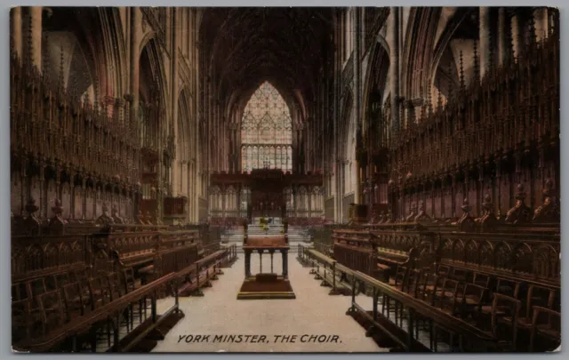 York Minster The Choir York Yorkshire England Postcard