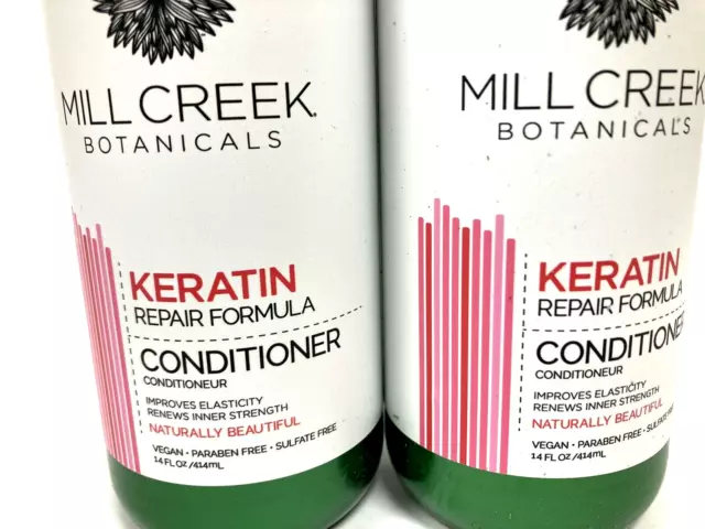 2 Pack (14 fl oz each) Mill Creek Botanicals Keratin Repair Conditioner EXP 6/24