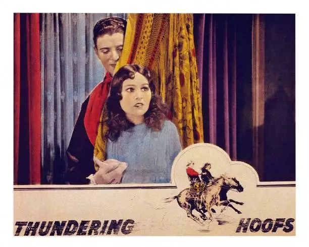 Thundering Hoofs Us Lobby Card, Fred Thomson Ann May 1924 Old Movie Photo