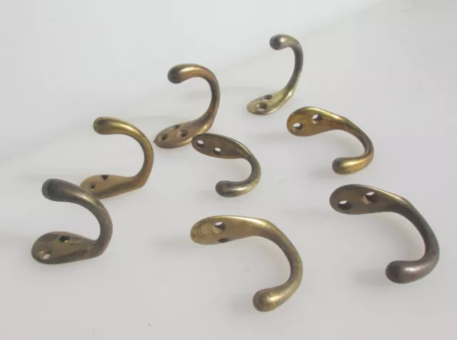 Antique Iron Coat Hooks Hat Hangers Old Art Deco Vintage Brass Plated