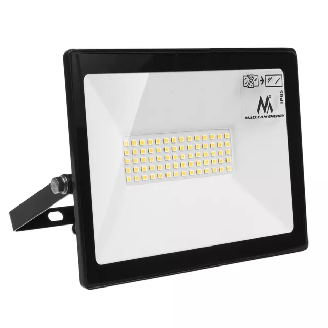 Projecteur LED IP65 6000K 4000lm 50W Maclean Energy MCE550 CW Noir haute qualité