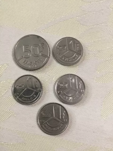 Lot De 5 Pièces Belges