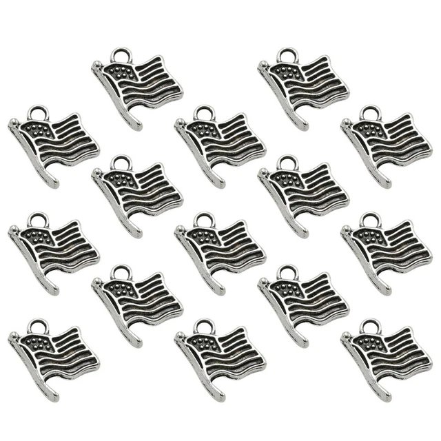 50 pièces Pendentif drapeau américain Breloques pendentif drapeau bricolage