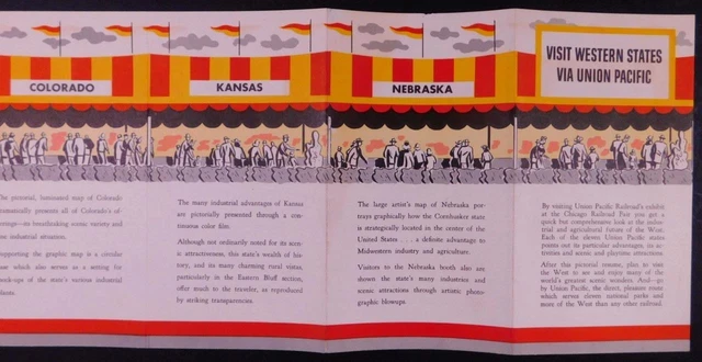 1949 Union Pacific Panoramic Brochure 18" Chicago Railroad Fair B6S1